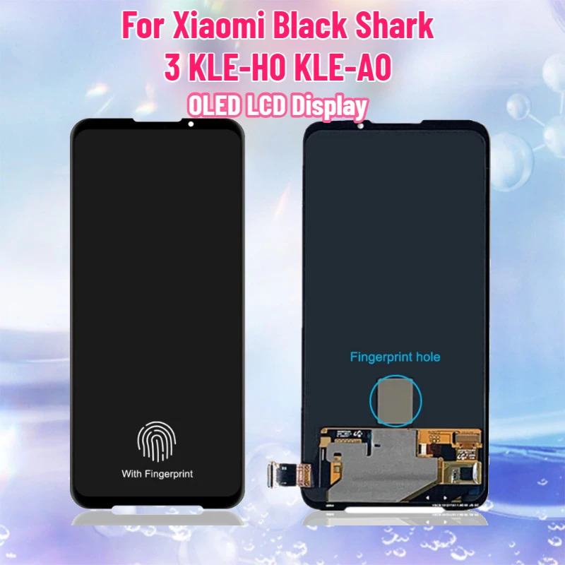 

OLED-дисплей для Xiaomi Black Shark 3 KLE-H0 KLE-A0, сенсорный ЖК-дисплей с функцией распознавания отпечатков пальцев, для замены ЖК-дисплея BlackShark 3