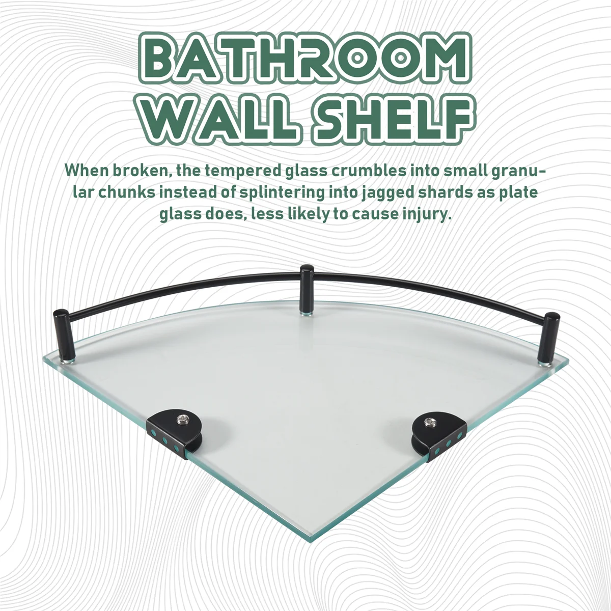 BAAX Bathroom Shelves, Bathroom Glass Corner Shelf Wall Mounted ,Tempered Glass Shelf for Storing Shower Gel/Soap-A