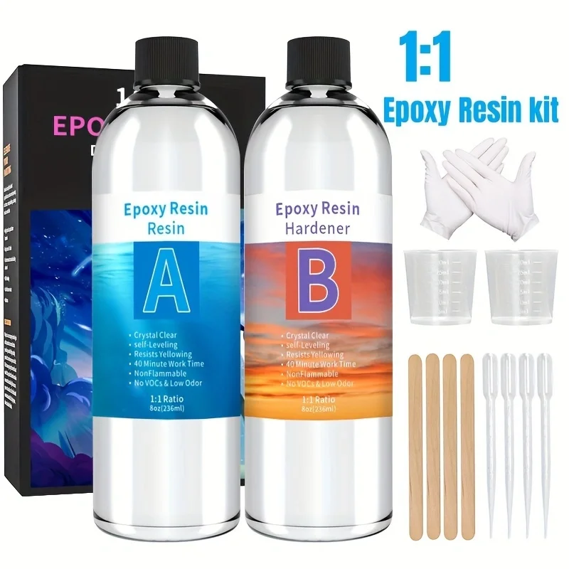 

1：1 1Set Table Top Epoxy Resin Kit -, Table Top, Art Resin, Craft, Jewelry Casting, DIY, Tumblers & Wood Craft Decoration