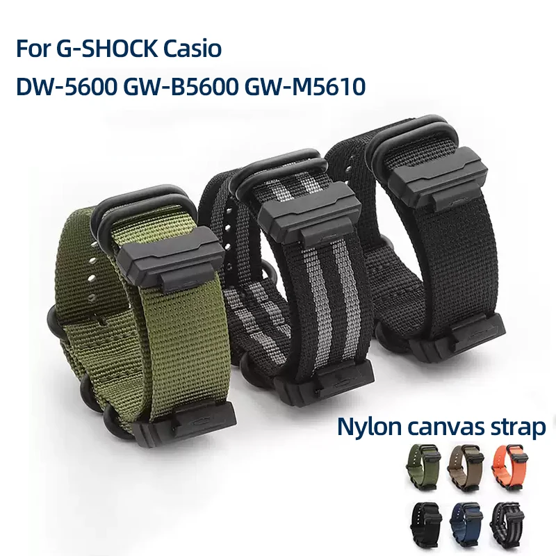 Pulseira de nylon modificada para G-SHOCK casio DW-5600BB/5610 GW-B5600 gw6900 gd120 gm2100 ga110 pulseira de lona masculina
