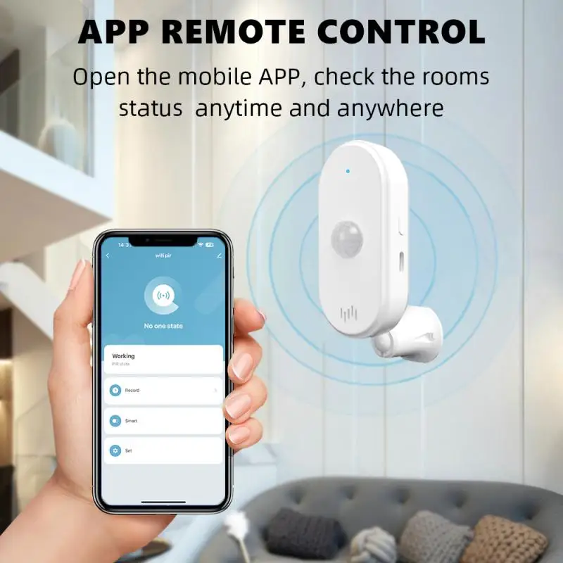 Tuya-PIR Motion Sensor Detector, Alarme Movimento, Smart Life APP, Sistema de automação residencial sem fio, Trabalhar com Alexa Router Set, Wi-Fi