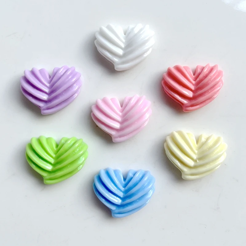 10pcs 22mm*17mm heart shaped flat back half resin beads DIY process cutting and pasting jewelry production accessories