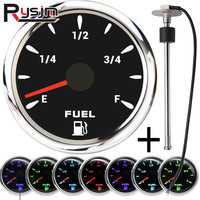 Waterproof 52mm Car Fuel Gauge with 8 Colors Backlight Fit 0~190 ohm 240-33ohm Fuel Level Sensor For Universal Boat Car Truck RV