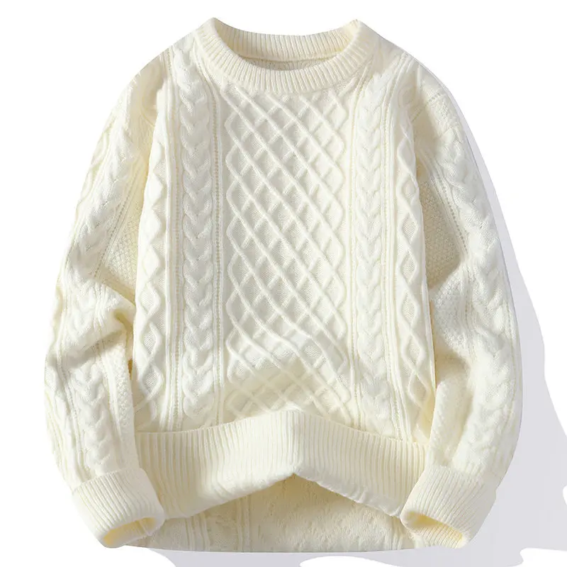 رجل ريترو الحياكة البلوز البلوزات الخريف الشتاء الرجال سترة خمر س الرقبة بلون رجالي محبوك البلوفرات فضفاضة Harajuku #1