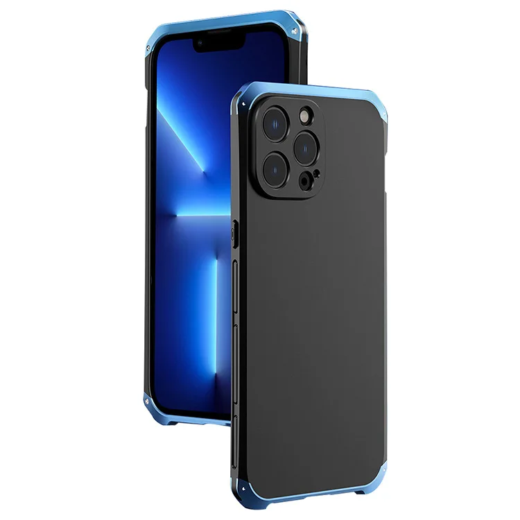 

Роскошный противоударный металлический чехол для Iphone 16, 15, 14 Plus 13, 12 Pro Max Hin, жесткий алюминиевый сплав, гибридная пластиковая задняя крышка