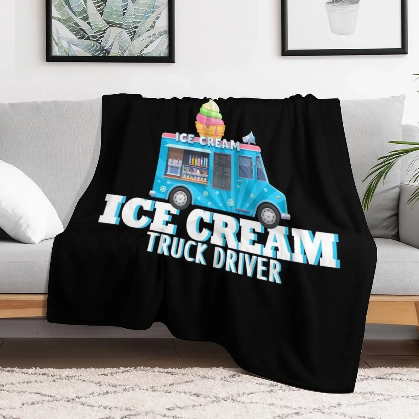 بلدي حلم سيارة هي شاحنة الآيس كريم متعة الآيس كريم عاشق رمي بطانية فاخرة السياحية الطفل البطانيات والبطانيات