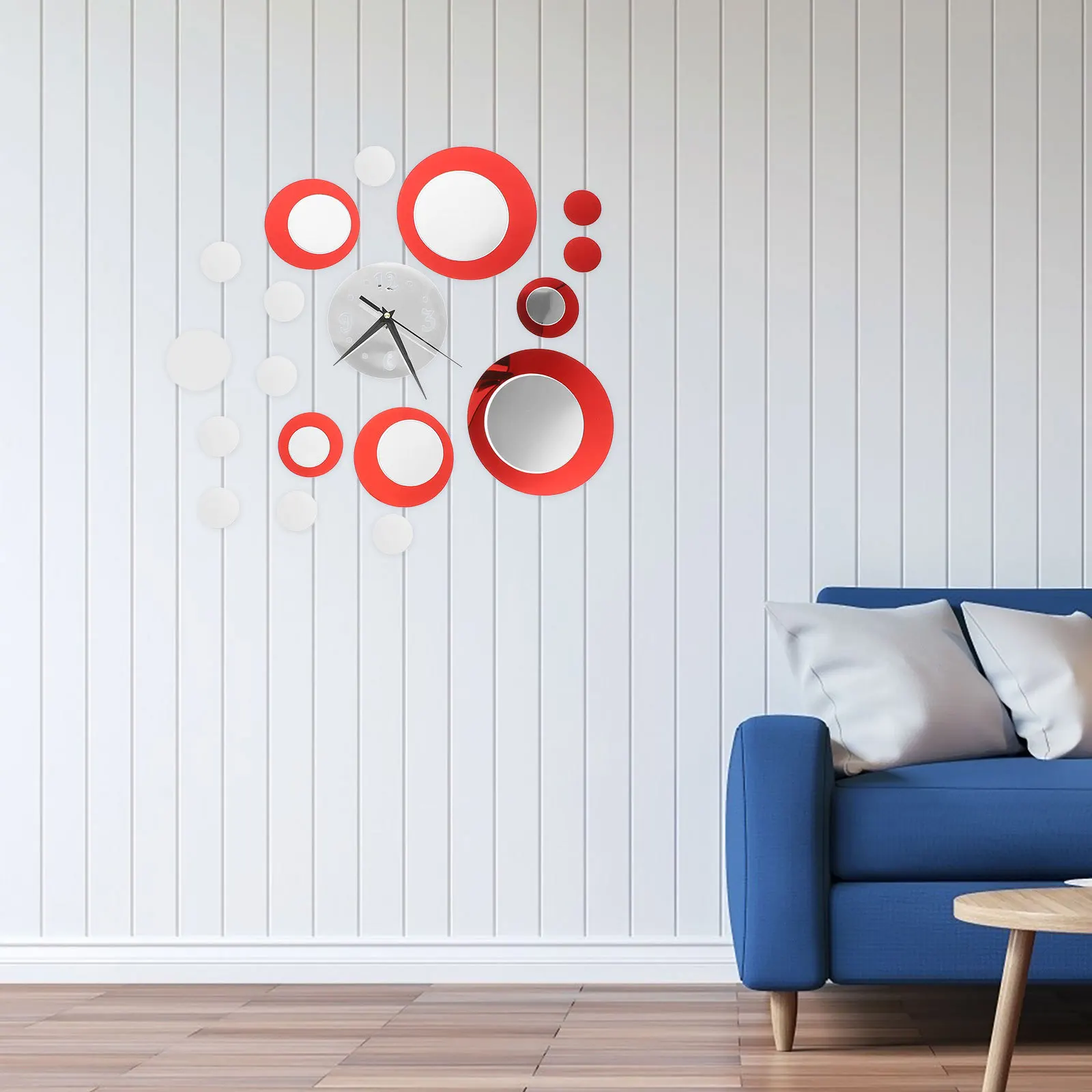 

DIY Round Acrylic Mirror Wall Clock Large Size Modern Style Home Living Room Office Decoration 3D Mirror Wall Decal