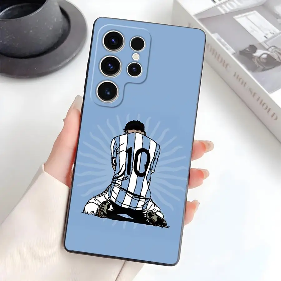 Schwarze weiche Handyhülle für Samsung Galaxy S24 Plus S21 FE S20 S25 Edge S23 Ultra Football Sports Man Cool