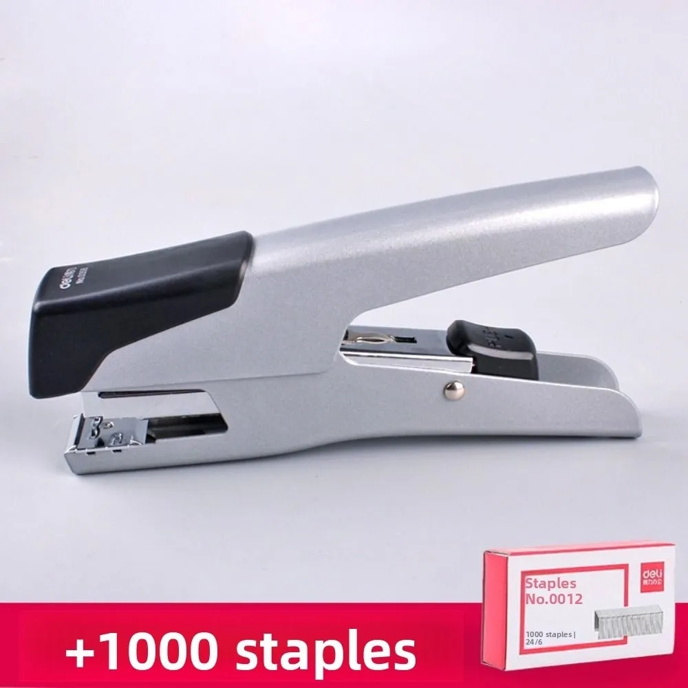 Multifunction Labor-Saving Stapler Up To 25 Pages Metal Heavy Duty Stapler Anti-slip with 1000pcs Nails Desktop Stapler Business