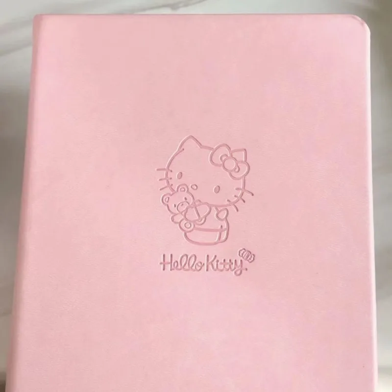 Sanrio Cartoon Pink Hello Kitty Notebook Anime Cute KT Cat Color Pages Hard Shell Diary Student Learning Stationery