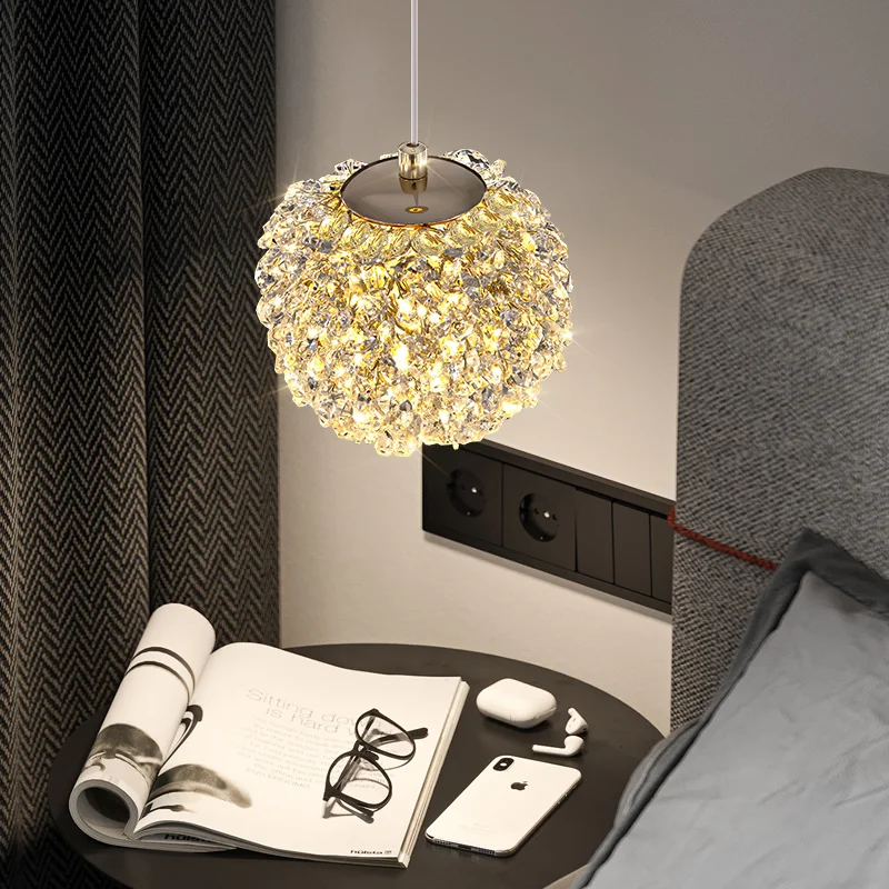 Modern Crystal Pendant Light G9 Bulb Cord Adjustable For Bedroom Dining Room Aisle Corridor Lamp Dropshipping Gold Metal