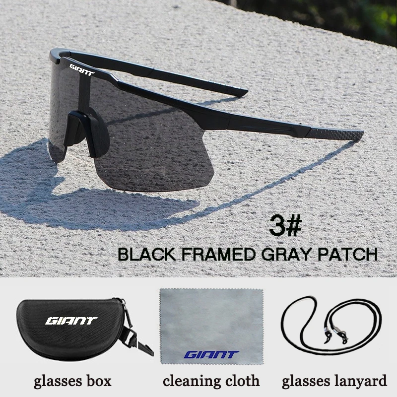 GIANT 2025, riesige neue Fahrradbrille, UV400-Schutz, beschlagfrei, Sport-Sonnenbrille für Männer und Frauen mit Etui 4