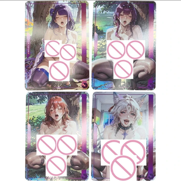 

New Waifu Sexy Naked Girl Collection Card Anime Genshin Impact Raiden Shogun Yae Miko Big Breasted Beauties Nude Card Otaku Gift