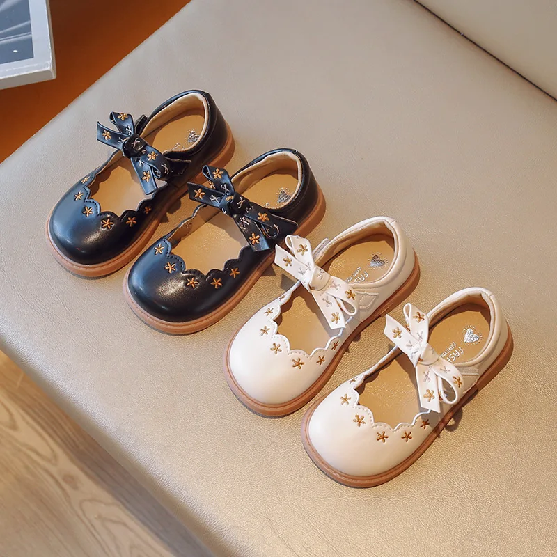 

Girls' Shoes Children's Princess Little Leather Shoes2024Spring and Autumn New Baby Girl Doug Single-Layer Shoes Western Style