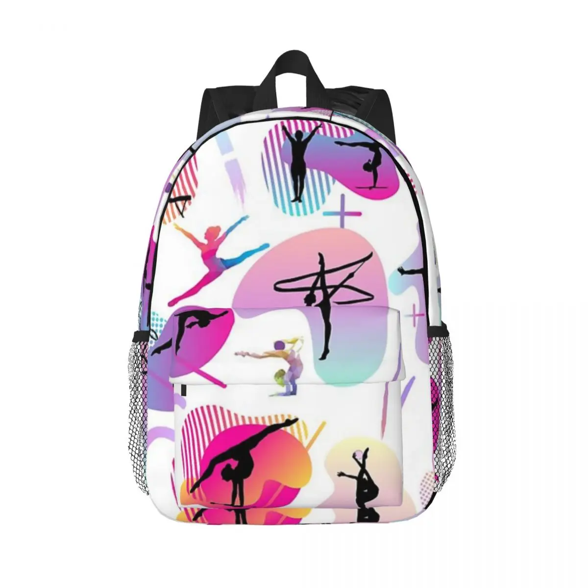 Gymnastics Print For Girls Boys Large Capacity Student Backpack Lightweight waterproof Backpack 15inch