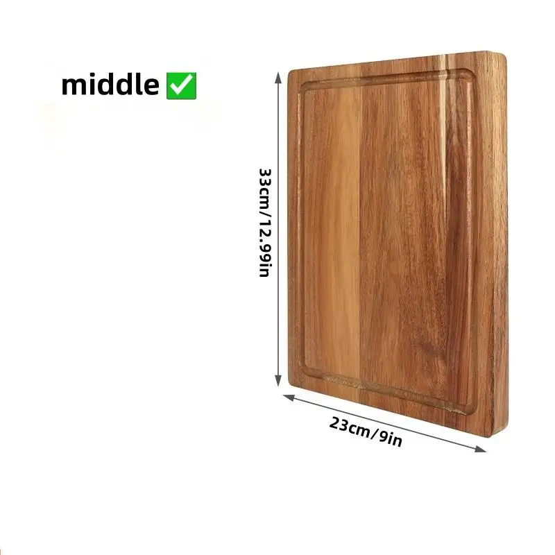 Beuken Walnoot Houten Snijplank Keuken Hakblok Kaas Vlees Slagerblok - Duurzame Houten Snijplank voor Keuken