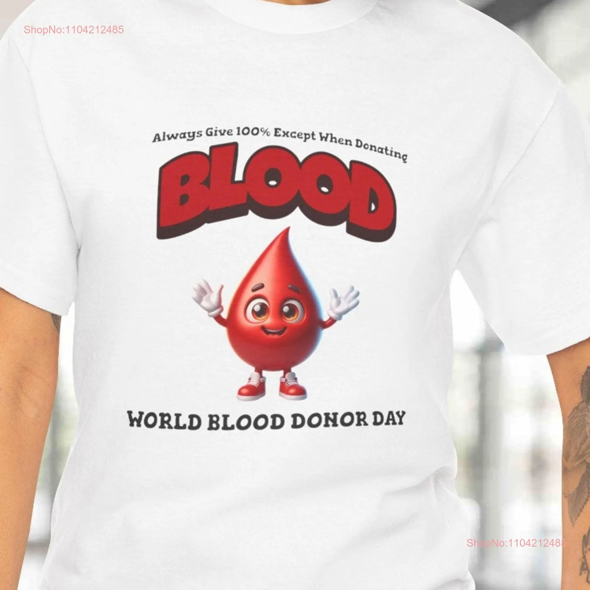 World Blood Donor Day T Shirt Heavy Cotton long or short sleeves