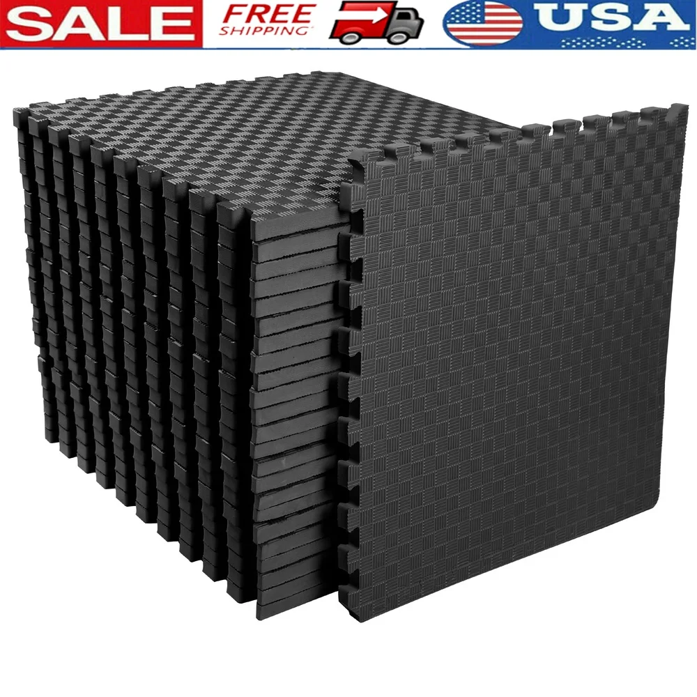 

Thick EVA Foam Interlocking Exercise Mat 18 Piece Set 72 Sq Ft Puzzle Design Home Gym Yoga Pilates Fitness