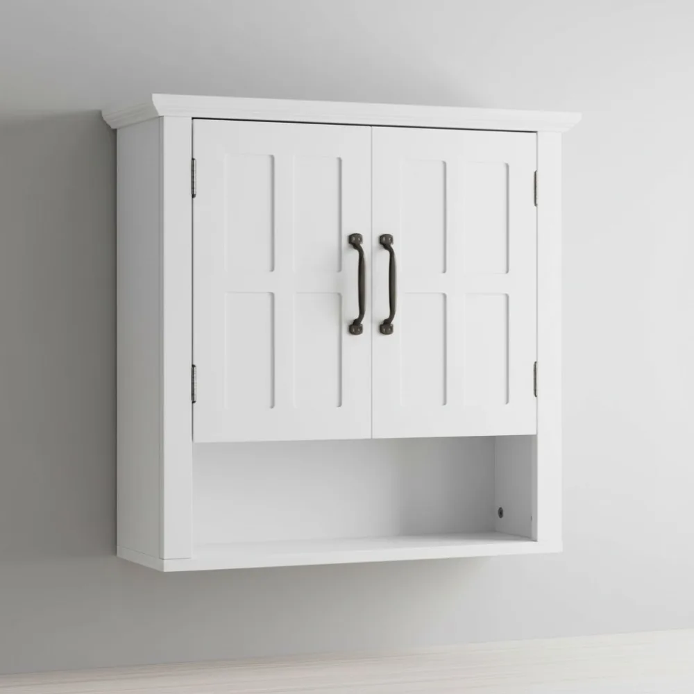 

3-Tier Over Toilet Bathroom Cabinet with Adjustable Shelf, Space-Saving Wall Storage for Small Bathrooms, White