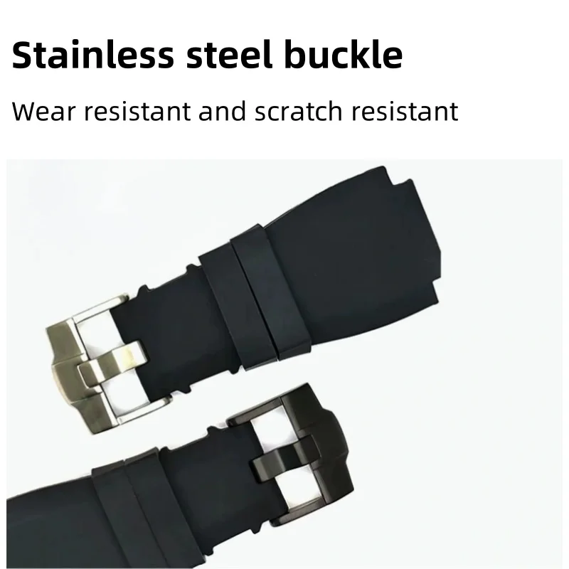 Резиновый ремешок для часов 22 мм 24 мм, пряжка из нержавеющей стали для Bell & Ross BR 03-92 Diver Saturn, специальный интерфейс, аксессуары для часов