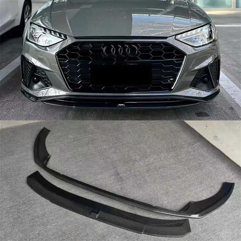

Для Audi A4 S4 A5 S5 B9.5 2020-2023 Передний бампер из настоящего углеродного волокна, нижняя губа под спойлер, сплиттер, комплект кузова
