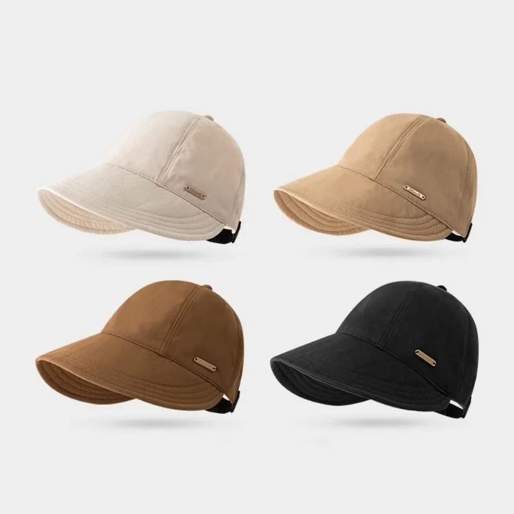 Foldable Wide Brim Sun Hat Drawstring Adjustable Caps for Men Women Beach Hats Summer Quick-drying Visors Fisherman Cap