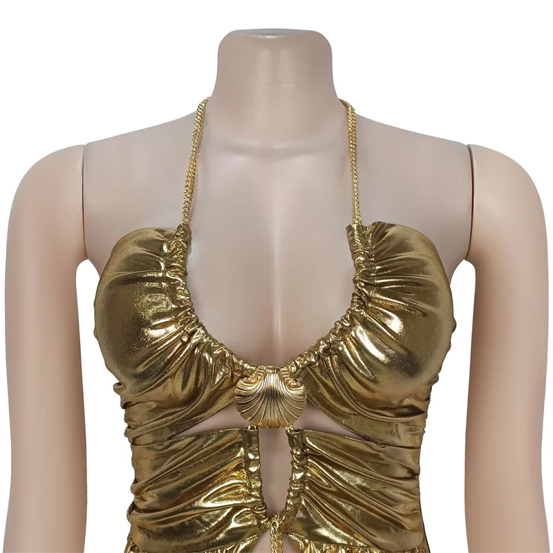 Mode Sexy Pailletten Halter Jurk Vrouwen Glanzend Mouwloos Backless Slanke Lange A-lijn Jurken Vrouwelijke 2025, Herfst Party Lady Gewaden
