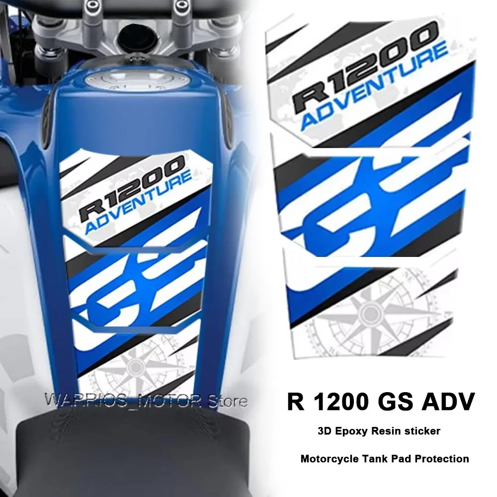 Motorcycle Fuel Tank Pad Sticker Waterproof Scratch-Resistant 3D Resin Protective Sticker Kit For BMW R 1200 GS ADV 2014 – 2018