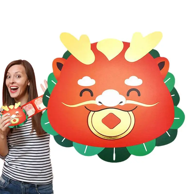 Draak Rode Enveloppen 2024 Opvouwbare Rode Pakjes Met Zegen Lentefestival Nieuwjaar Creatieve Rode Envelop Voor Kindercadeaus