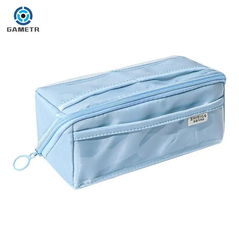 Imagem -06 - Lindo Candy Color Pencil Case Grande Capacidade Pen Bolsa Titular da Bolsa Papelaria Box Zipper Material Escolar Moda