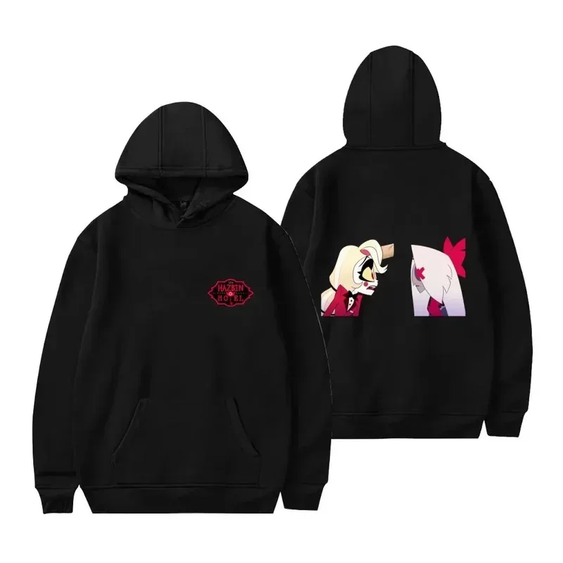 Anime dibujos animados Hazbin Hotel Charlie Morningstar Vaggie 3D estampado completo Sudadera con capucha pareja ropa de calle de moda Jersey Top