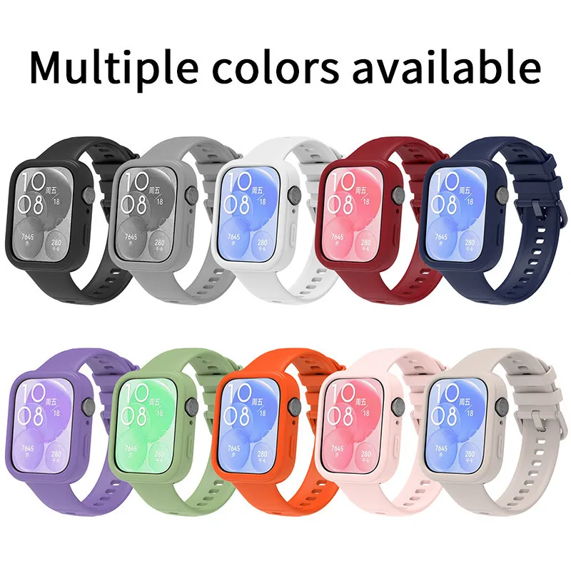 Silicone Case for Huawei Watch Fit 3 Protection Shell Bracelet Replacement Strap for Huawei Fit3 Protective Case Cover