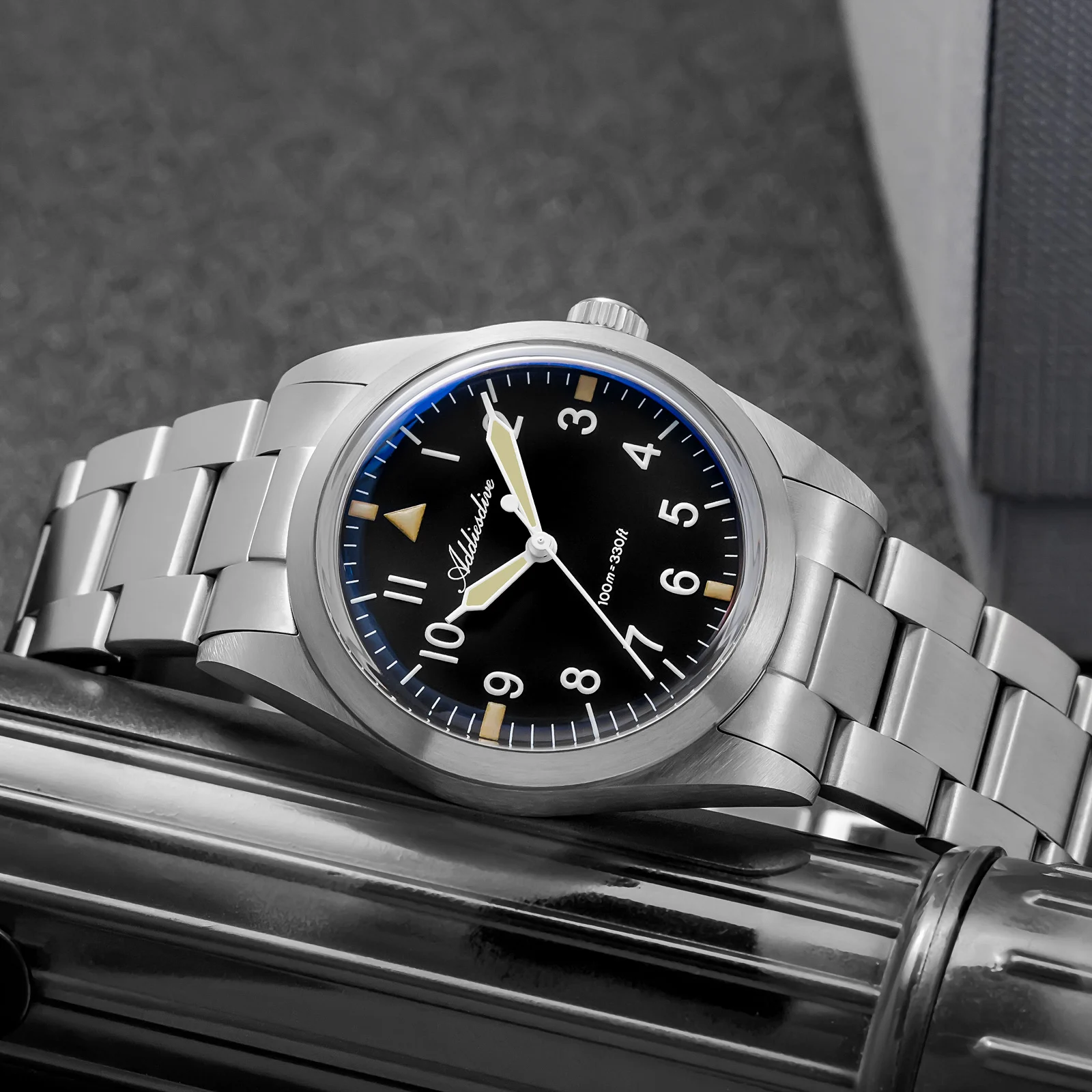 

ADDIESDIVE New 36MM Men's Quartz Watches Top Brand VH31 Titanium Alloy AR Coating 10Bar Waterproof Clock Watch for Men Business