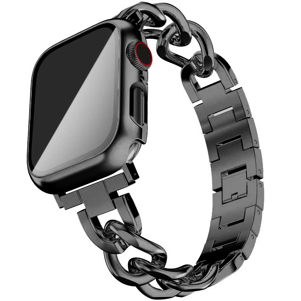 

Ремешок из нержавеющей стали для Apple Watch 6 4 SE 7, ремешок 44 мм, 42 мм, 45 мм, 38/41 для Apple Watch Series 5, 40 мм, ремешок-браслет, ремень