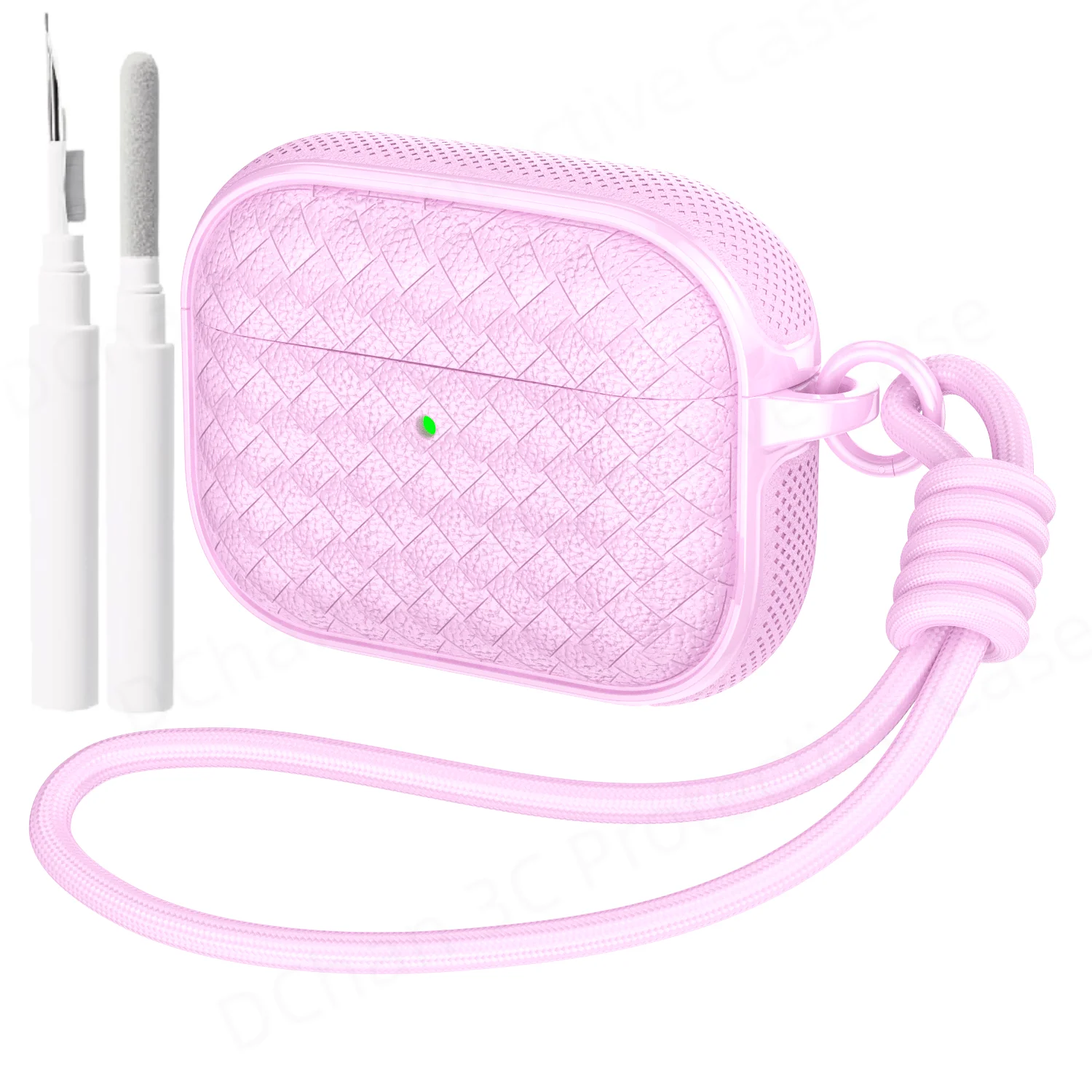 2026 Simpele hoes voor AirPods Pro 3 met geweven patroon, lederen textuur en ringband voor AirPods 4 & AirPod Pro2 Pro Pro3 oordopjes.