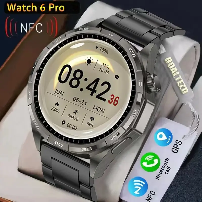 

2025 Новые уличные GPS-часы для мужчин SmartWatch 6 G T 6 PRO 1,50 дюймов Bluetooth Talk Спорт Фитнес Шагомер AMOLED Женские Смарт-часы в подарок