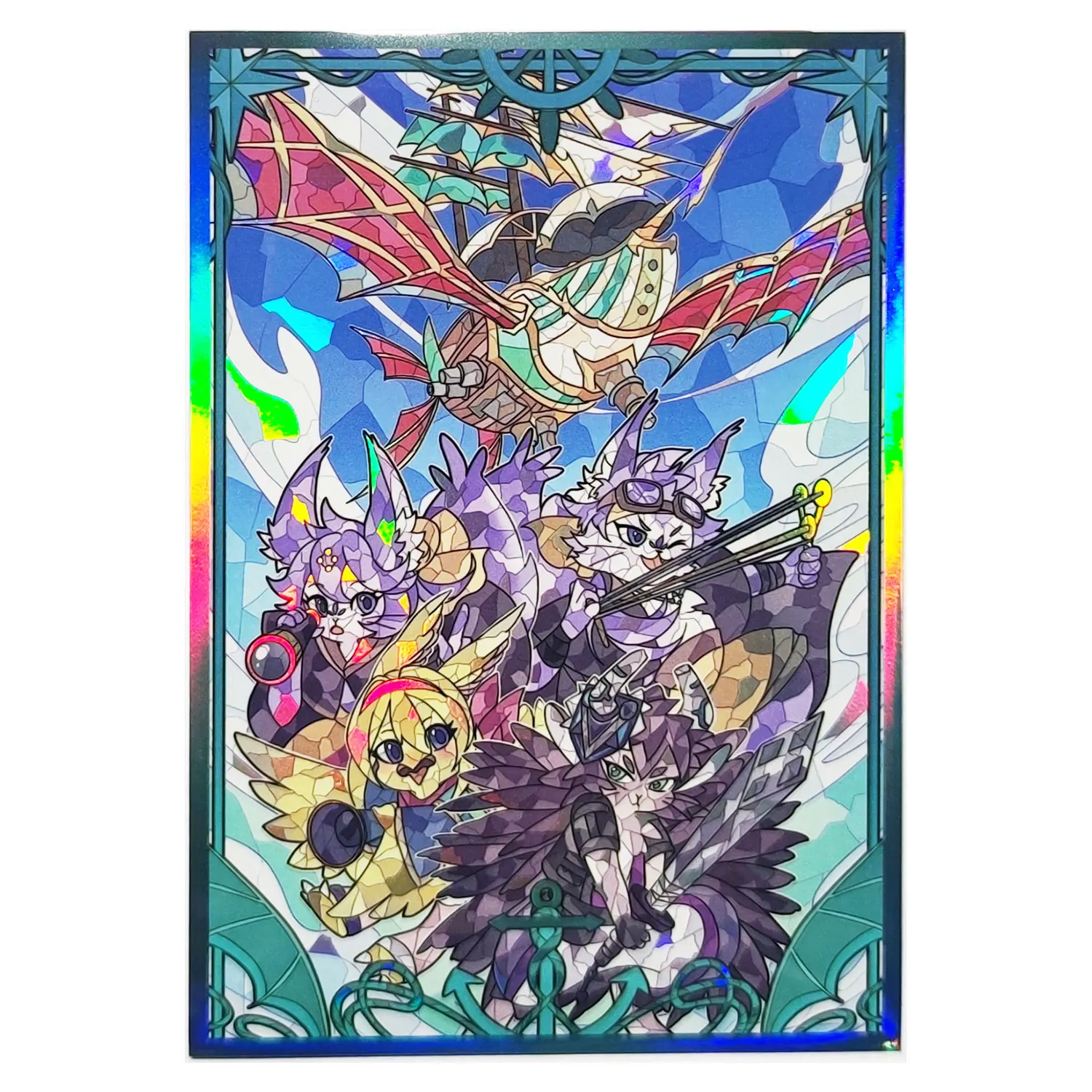 

60PCS YGO Sleeves 63x90mm Trading Cards Protector Holographic Anime Card Sleeves Shield Laser Cute Card Deck Cover Japanese Size