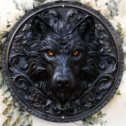 Aluminum Wolf Head Wall Sign, High-Quality HD Printing, Pre-Drilled, Weather Resistant, Wall Art, Home Decor, 8x8Inch, 20x20cm