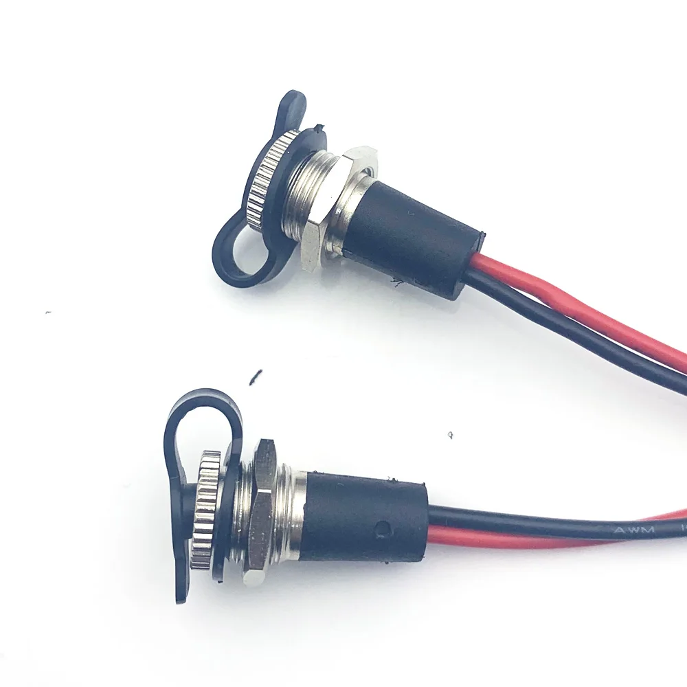 5.5*2.1 5.5*2.5mm Panel Mount DC Power Jack waterproof Connector 5521 5525 plug Socket Female charging cable adapter With Nut