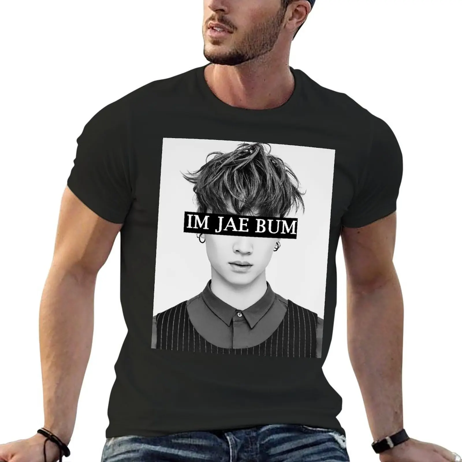 IM jaebum( GOT7) футболка летние топы для мальчика funnys блузка тренировочные рубашки для мужчин