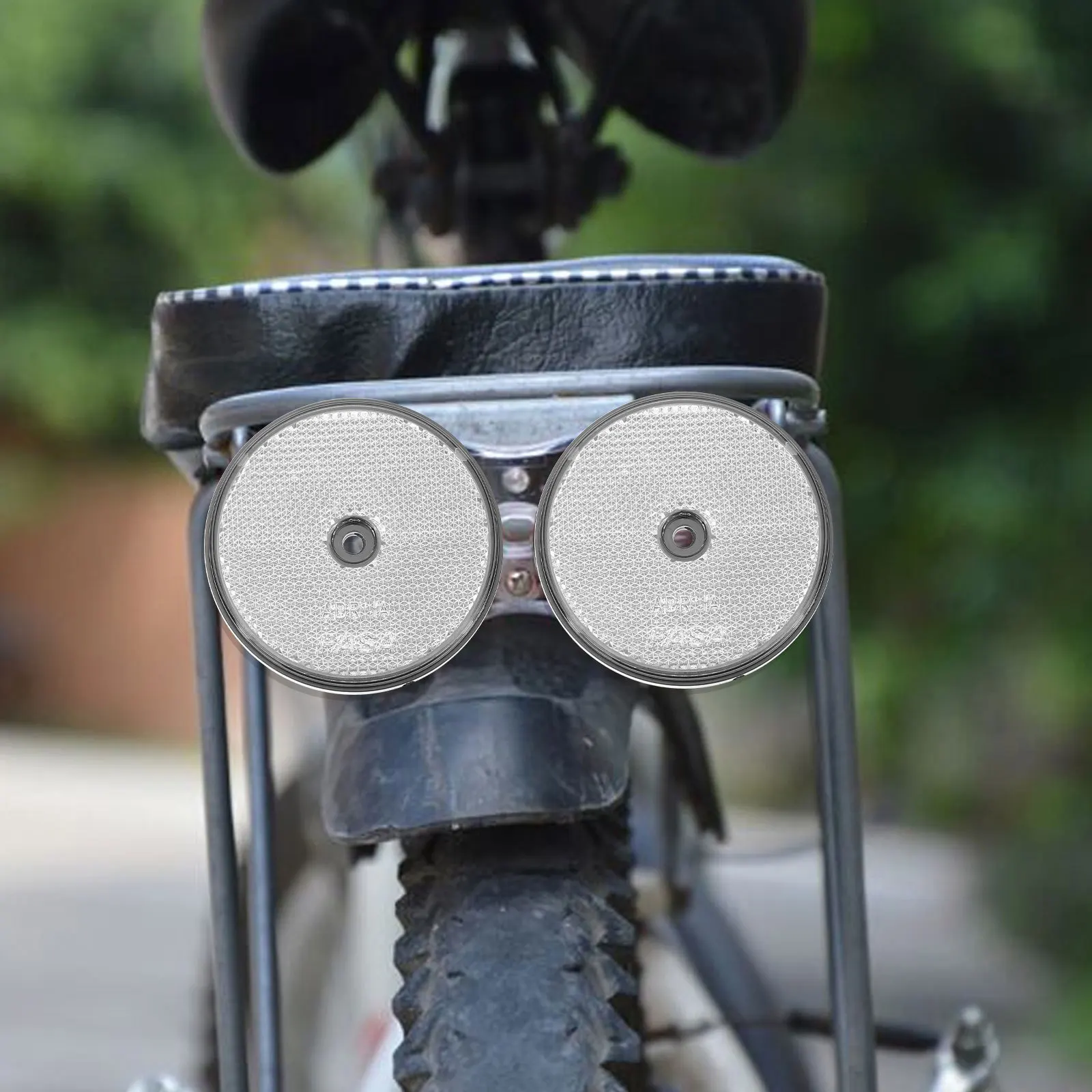 

2Pcs Reflectors for Driveway High Reflective Safety Durable Oval Front Trailer Bike Screw on Reflectors for Posts