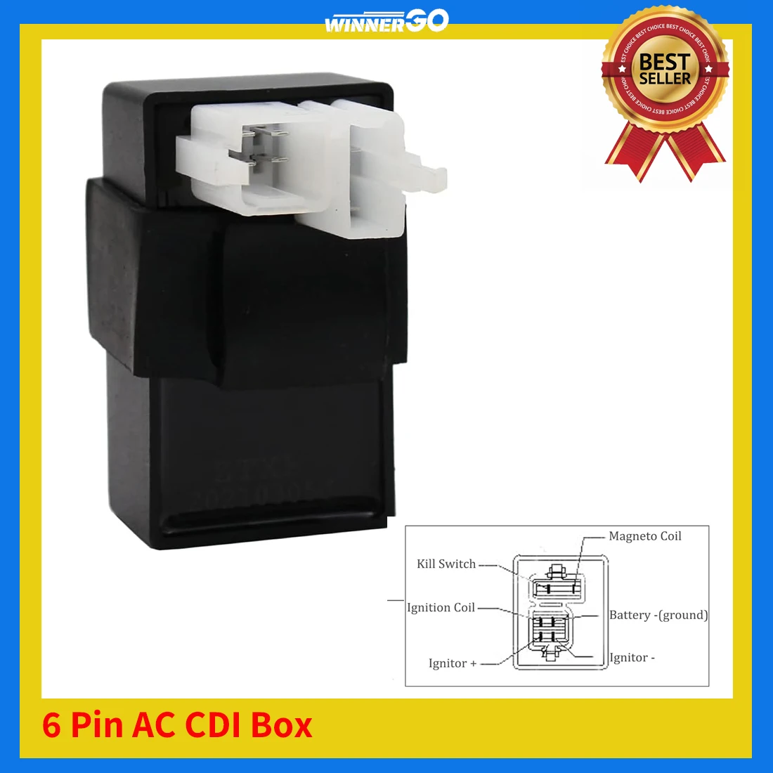 6 Pin AC CDI Box CDI for Chinese Brands Dirt Bike, ATV, Go-Kart and Scooter, TaoTao, Buyang, Coolsport, Kazuma, SUNL, Peace JCL view 2