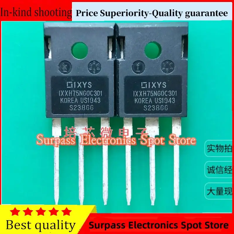 50PCS-100PCS  IXXH75N60C3D1  TO-247 75A 600V IGBT  Price Superiority-Quality guarantee