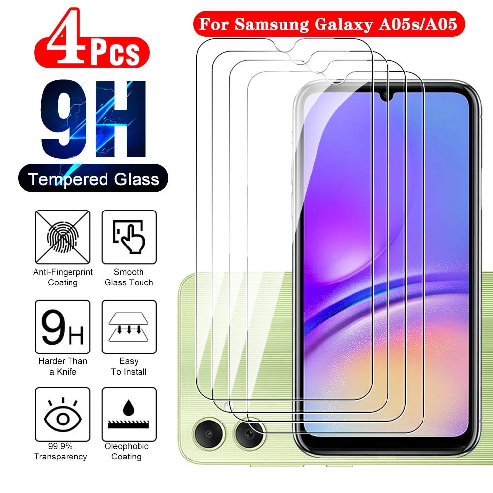 4pcs For Samsung Galaxy A05s Screen Protector samsun SamsungA05s A05 s 5G GalaxyA05s Protective glass sansung SamsungA 05s 05 s