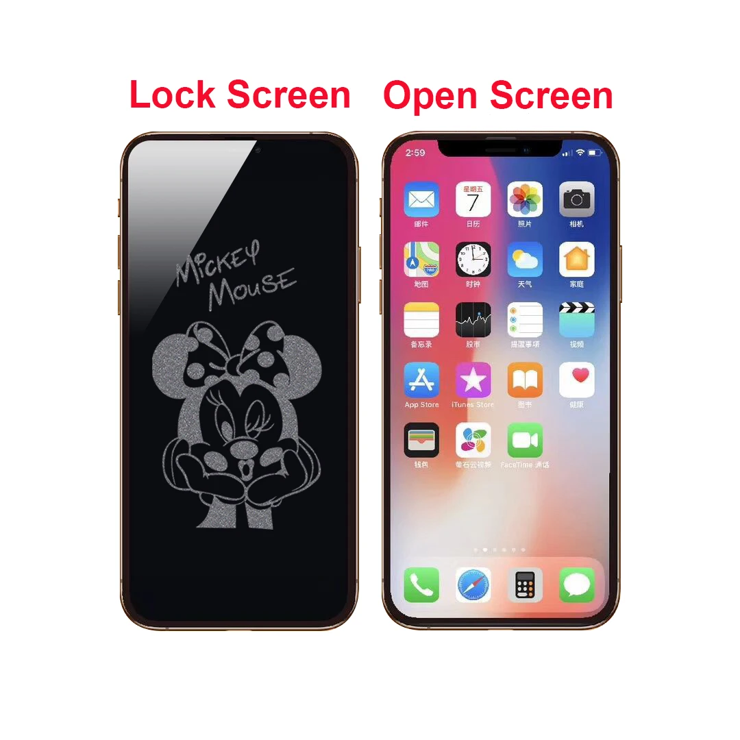 Niewidoczny ochraniacz ekranu Full Cover HD do iPhone'a 14 13 12 11 Pro Max Szkło hartowane do iPhone'a 15 X XR XS Max Syrenka Mickey