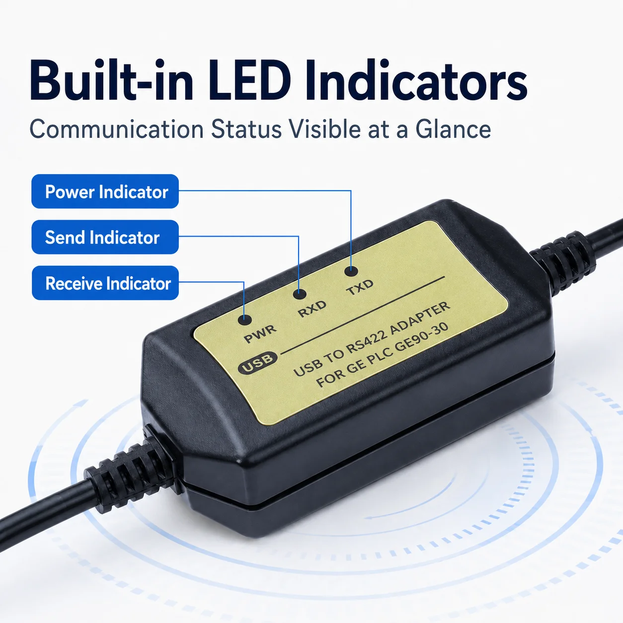3M IC690USB901 PLC Program Download Cable for GE 90-30 90-70 USB to RS422 Adapter 5V High Performance Communication