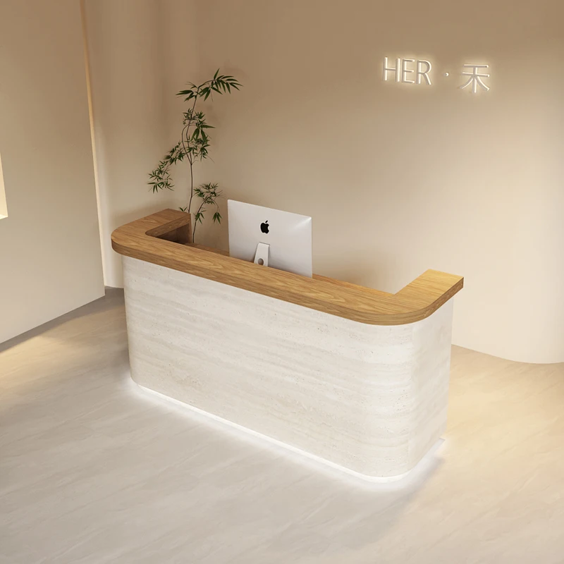 

Hotels Logo Beauty Reception Desks Counter Display Computer White Reception Desks Modern Luxury Empfang Theke Office Furniture