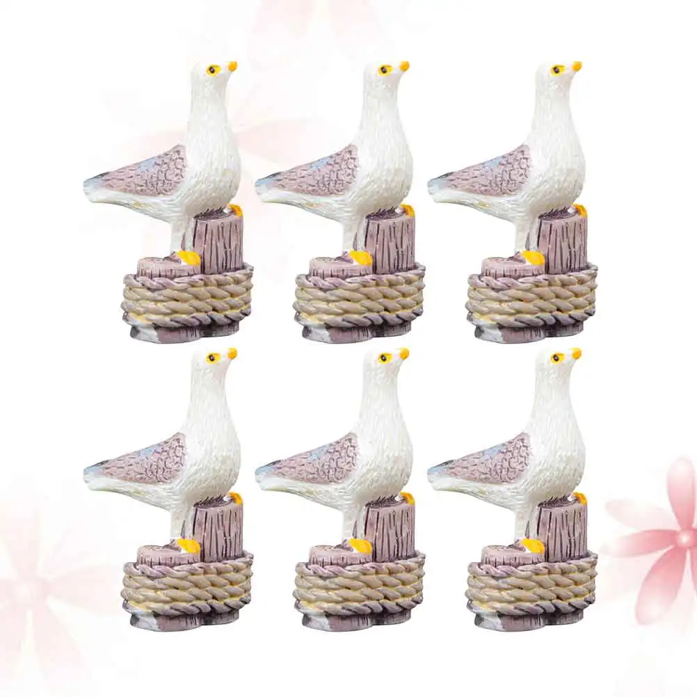 

6pcs Resin Desktop Ornament Mini Sculpture Craft Micro Landscape Decorationhome Adornment Office Decor Sea Design Mini