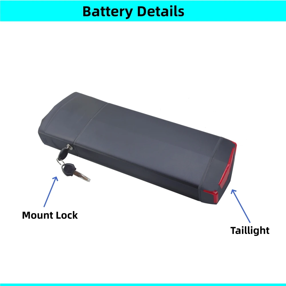 Rear Rack Carrier Li-ion Ebike Battery 36V 10.4Ah 11.6Ah 13Ah 15Ah 20Ah 48V 10Ah 14Ah City Bike Mountain Bike E-bike Battery