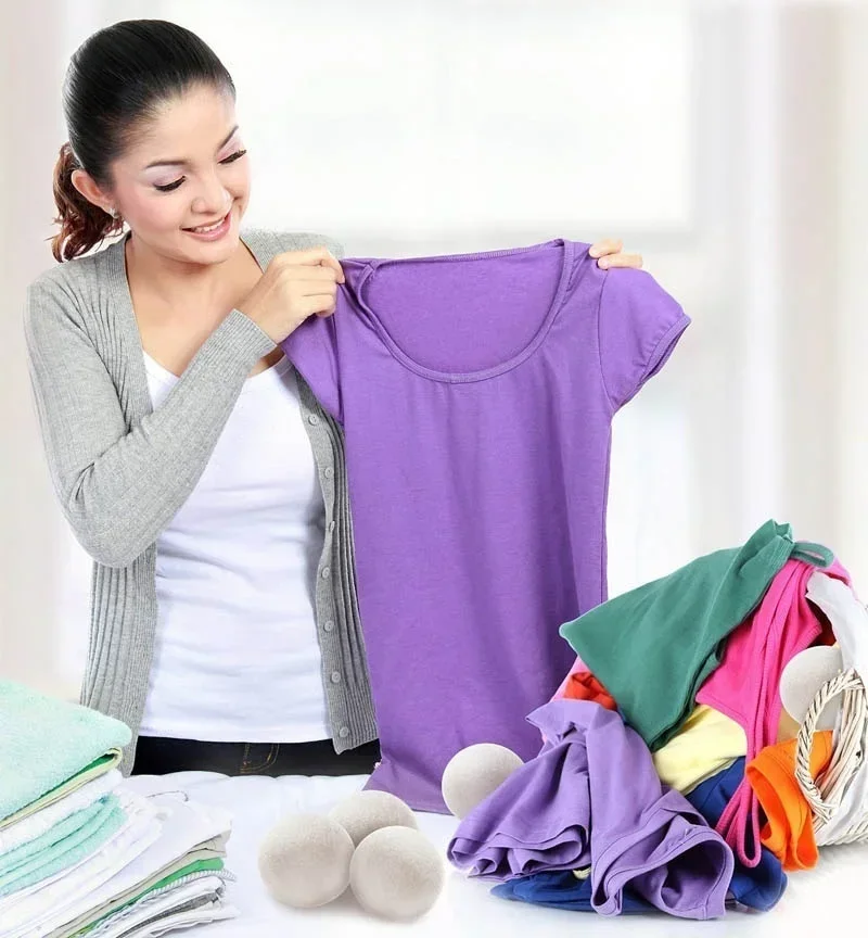 Wolle Trockner Bälle Wiederverwendbare Natürliche Weichspüler Wäsche Waschmaschine Zubehör Hause Waschen Fleece Trockner Bälle Kleidung – Detail 12